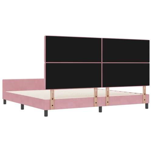Ružičasti Baršunasti Krevet S Okvirom 200x200 cm Cijena