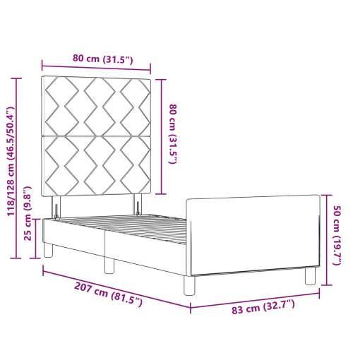 Tamnoplavi Baršunasti Krevet 80x200 cm Cijena