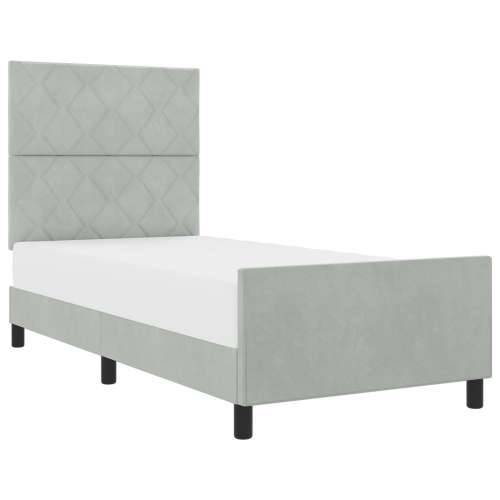 Krevet s okvirom Svjetlosiva 100x200 cm Baršun Cijena