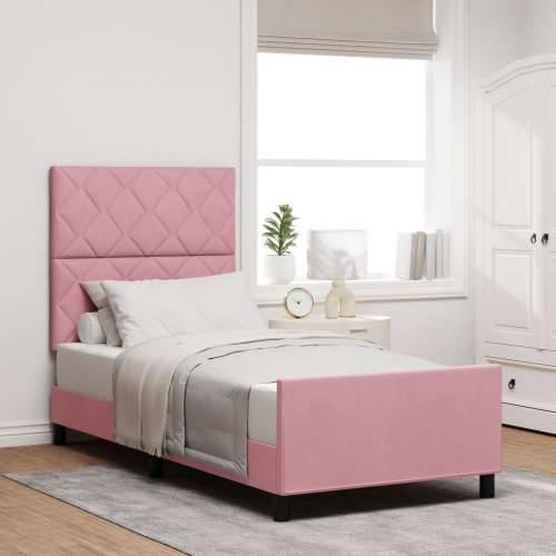 Krevet od pink baršuna 100x200 cm Cijena