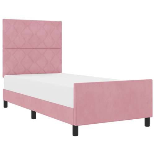 Krevet od pink baršuna 100x200 cm Cijena