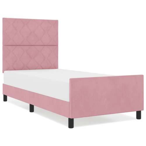 Krevet od pink baršuna 100x200 cm Cijena