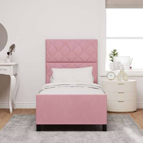Krevet od pink baršuna 100x200 cm Cijena