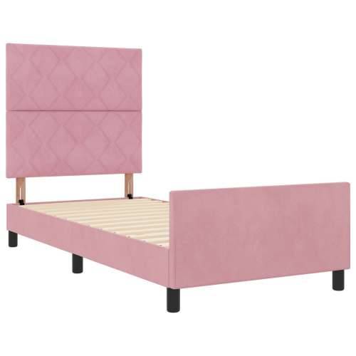 Krevet od pink baršuna 100x200 cm Cijena