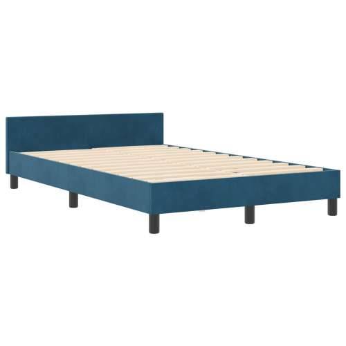 Tamnoplavi Baršunasti Krevet 120x190 cm Cijena