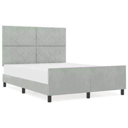 Krevet Okvir Svjetlosiva 140x190 cm Baršun Cijena