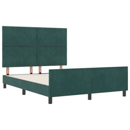 Krevet s okvirom Tamnozelena 140x190 cm Baršun Cijena
