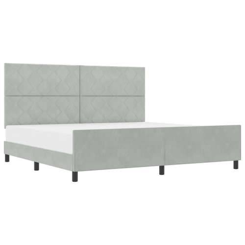 Krevet Svjetlosiva 200x200 cm Baršun Cijena