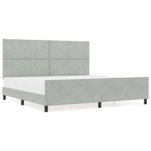 Krevet Svjetlosiva 200x200 cm Baršun Cijena