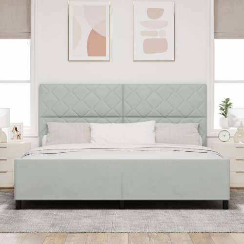 Krevet Svjetlosiva 200x200 cm Baršun Cijena