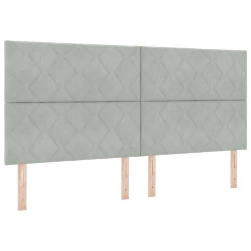 Krevet Svjetlosiva 200x200 cm Baršun Cijena