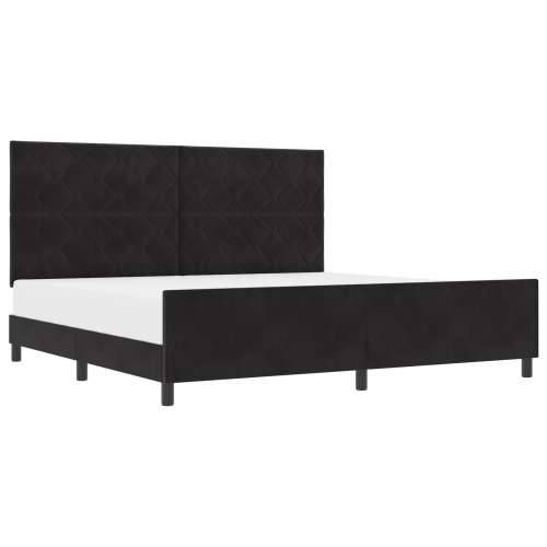 Crni Baršunasti Krevet s Okvirom 200x200 cm Cijena