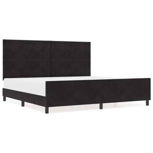 Crni Baršunasti Krevet s Okvirom 200x200 cm Cijena