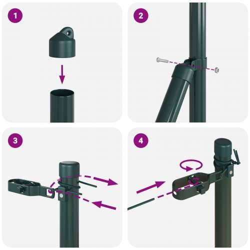 Stupovi ograde 26 kom Zelena Ø32 mm 210 cm Galvanizirani čelik Cijena
