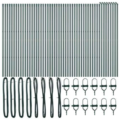 Stupovi ograde 52 kom Zelena Ø32 mm 210 cm Galvanizirani čelik Cijena