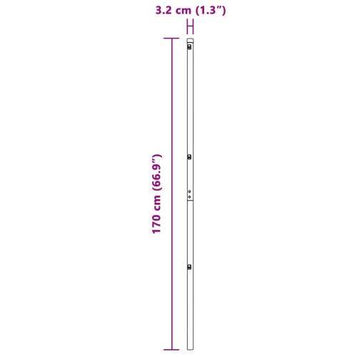Ograde Stupovi 52 kom Siva Ø32 mm 170 cm Galvanizirani Čelik Cijena
