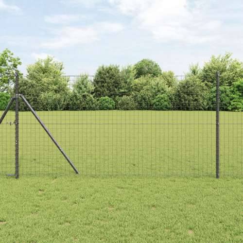 Stupovi ograde 26 kom Sivi Ø32 mm 190 cm Galvanizirani čelik Cijena
