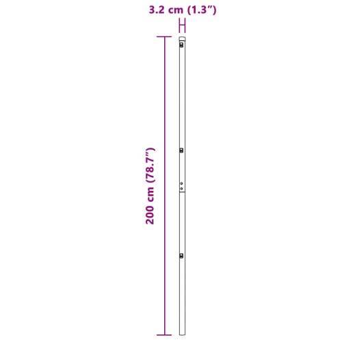 Stupovi ograde 52 kom Sivi Ø32 mm 200 cm Galvanizirani čelik Cijena