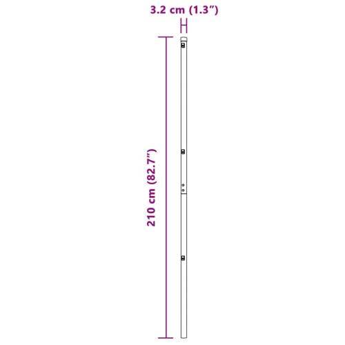 Postovi za ograde 52 kom Grey Ø32 mm 210 cm Galvanizirani čelik Cijena