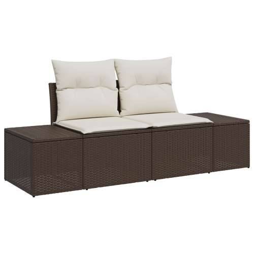 Vrtni sofa set Set od 8 Smeđa i bijela Ratan i poliester Cijena