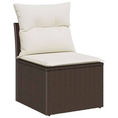 Vrtni sofa set Set od 8 Smeđa i bijela Ratan i poliester Cijena