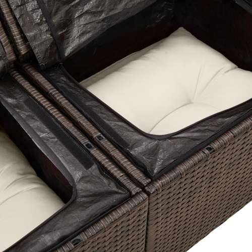 Vrtni sofa set Set od 8 Smeđa i bijela Ratan i poliester Cijena