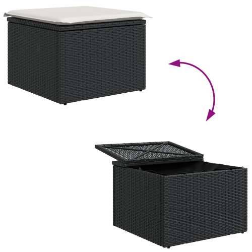 set od 6 vrtnih sofa s jastucima crni poli ratan akacija Cijena
