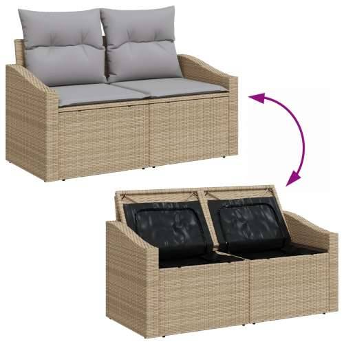 set od 7 komada vrtnih sofa s jastučićima Bež poli ratan akacija Cijena
