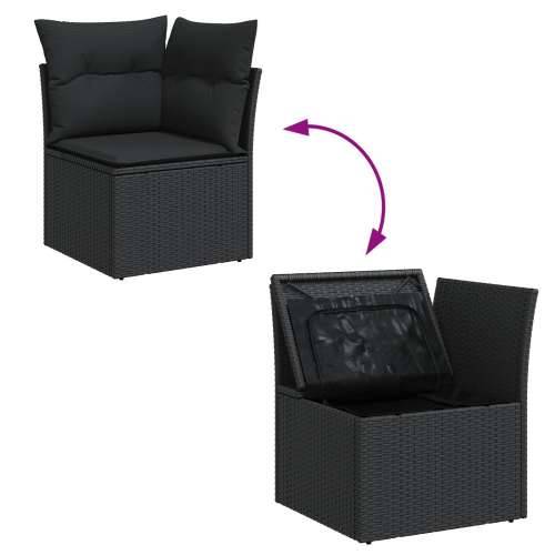 7-dijelni vrtni sofa set s jastučićima crni poli ratan akacija Cijena