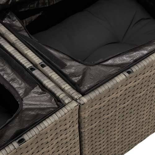 7-dijelni vrtni sofa set s jastučićima sivo poli ratan akacija Cijena