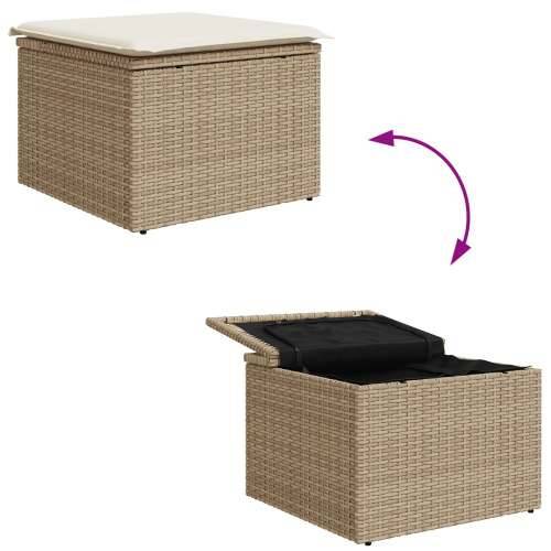 Vrtna garnitura - 7-dijelni set vrtnih sofa s jastucima, bež poliratan, akacija Cijena