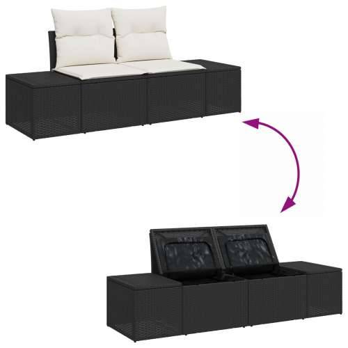 8-dijelni vrtni sofaset s jastucima crni poli ratan akacija Cijena