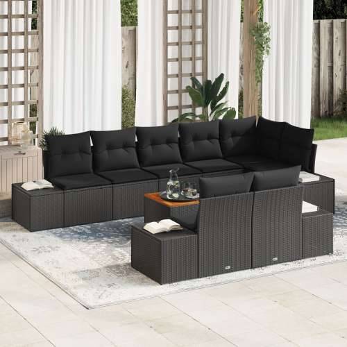 set vrtnih sofa s jastučićima crni poli ratan Cijena