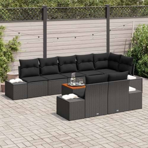set vrtnih sofa s jastučićima crni poli ratan Cijena