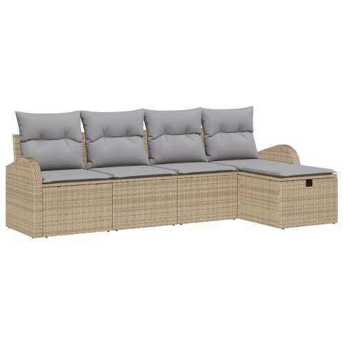 5 Dijelni Vrtna Sofa Set s Jastučićima Bež Poli Ratan Cijena