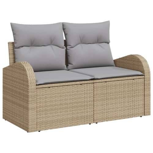 5 Dijelni Vrtna Sofa Set s Jastučićima Bež Poli Ratan Cijena