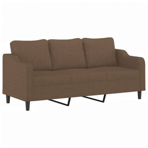4-dijelni set sofa s jastucima smeđi od tkanine - Smeđa s jastučićima i tabureom Cijena