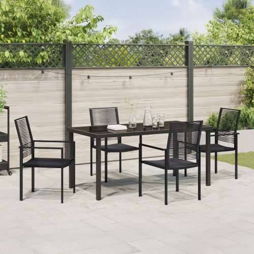 set od 5 komada za vrtno blagovanje crni PVC ratan Cijena