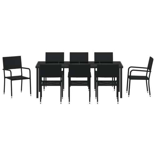 set od 9 vrtnih stolaca za obedovanje crni poli ratan Cijena