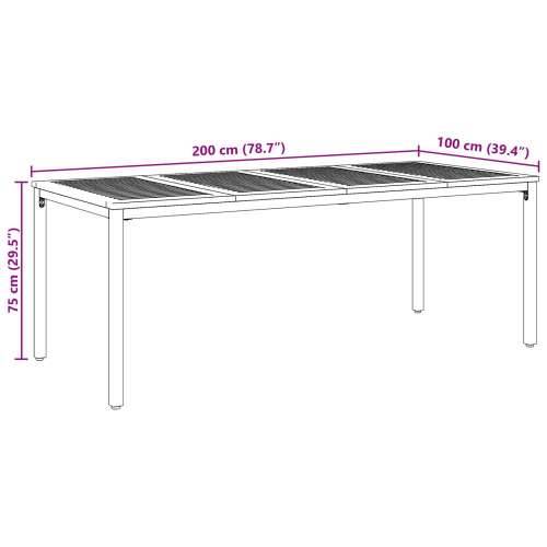 Vrtni stol 200x90x75 cm od čvrstog drva akacije i metala Cijena