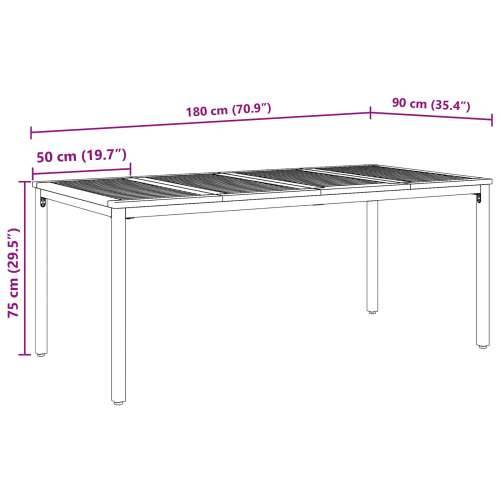 Vrtni stol 180x90x75 cm Od čvrstog drveta bagrema i metala Cijena