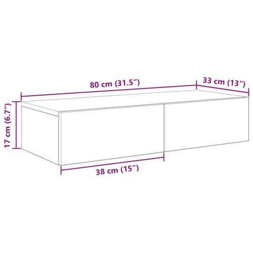 Zidna polica s ladicama umjetnički hrast 80x33x17 cm - hrast artisan 80 x 33 x 17 cm 1 Cijena