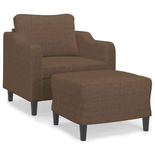 Fotelja s tabureom smeđa 60 cm od tkanine - Smeđa Cijena