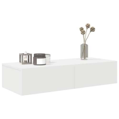 Zidna polica s ladicama bijela 80x33x17 cm izrađeno drvo - Bijela 80 x 33 x 17 cm 1 Cijena