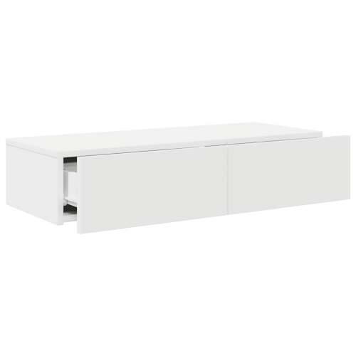 Zidna polica s ladicama bijela 80x33x17 cm izrađeno drvo - Bijela 80 x 33 x 17 cm 1 Cijena