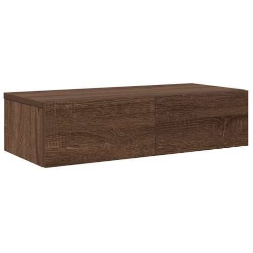 Zidna polica s ladicama smeđi hrast konstruirano drvo - Smeđi hrast 60 x 26.5 x 15 cm 1 Cijena