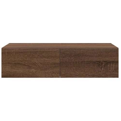 Zidna polica s ladicama smeđi hrast konstruirano drvo - Smeđi hrast 60 x 26.5 x 15 cm 1 Cijena