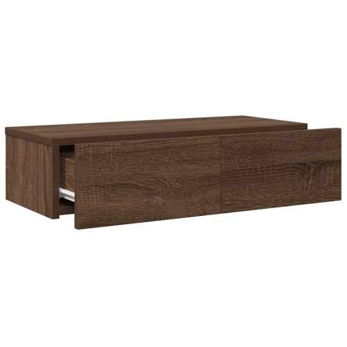 Zidna polica s ladicama smeđi hrast konstruirano drvo - Smeđi hrast 60 x 26.5 x 15 cm 1 Cijena