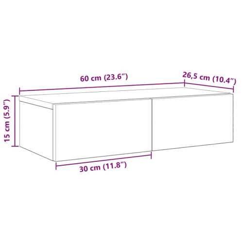 Zidna polica s ladicama smeđi hrast konstruirano drvo - Smeđi hrast 60 x 26.5 x 15 cm 1 Cijena