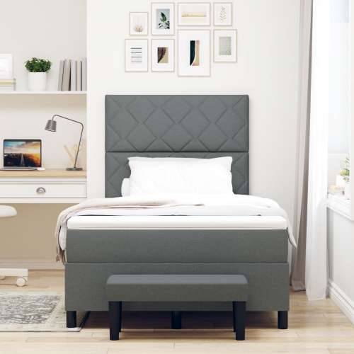 Krevet s box springom i madracem tamnosiv 120x190 cm tkanina Cijena